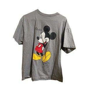 Vintage Mickey Mouse Disney World Florida Retro Men’s Gray T-Shirt L
